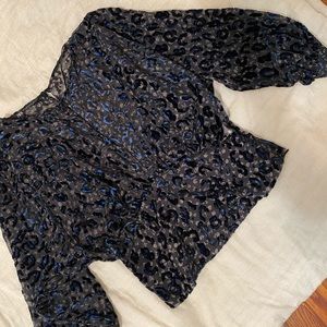 Beautiful sheer cheetah blouse